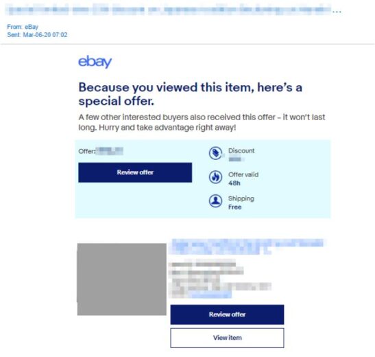 eBay新規出品メール