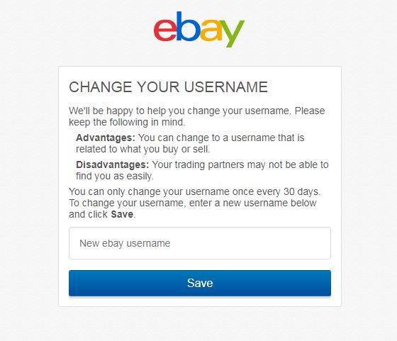 eBayアカウントID変更