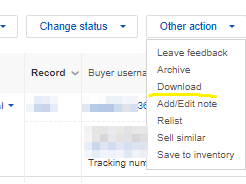 eBay注文ダウンロード