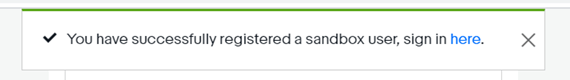 Sandboxユーザ登録