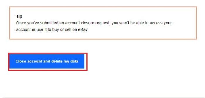 eBayアカウントの閉鎖